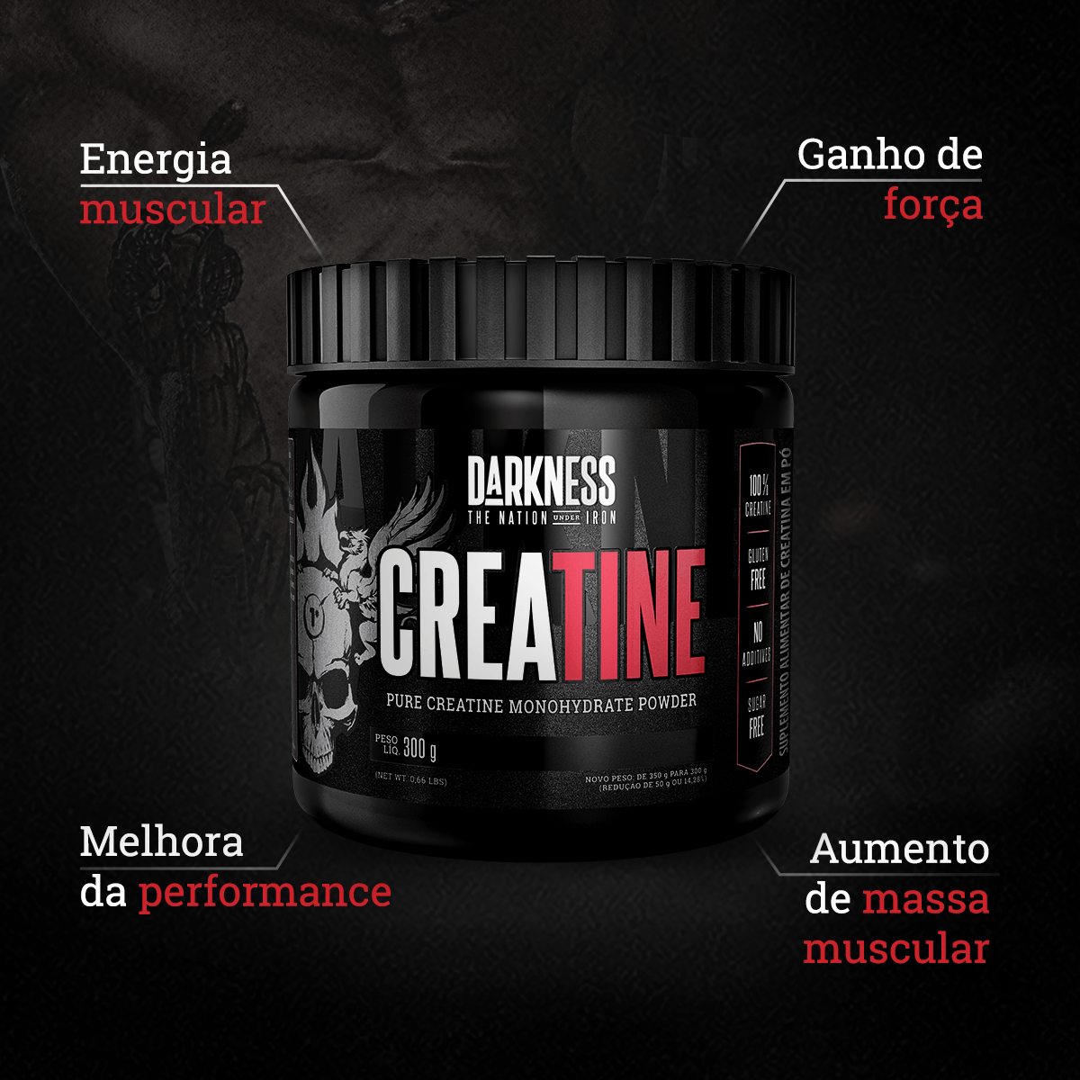 Creatina Monohidratada 300g Darkness