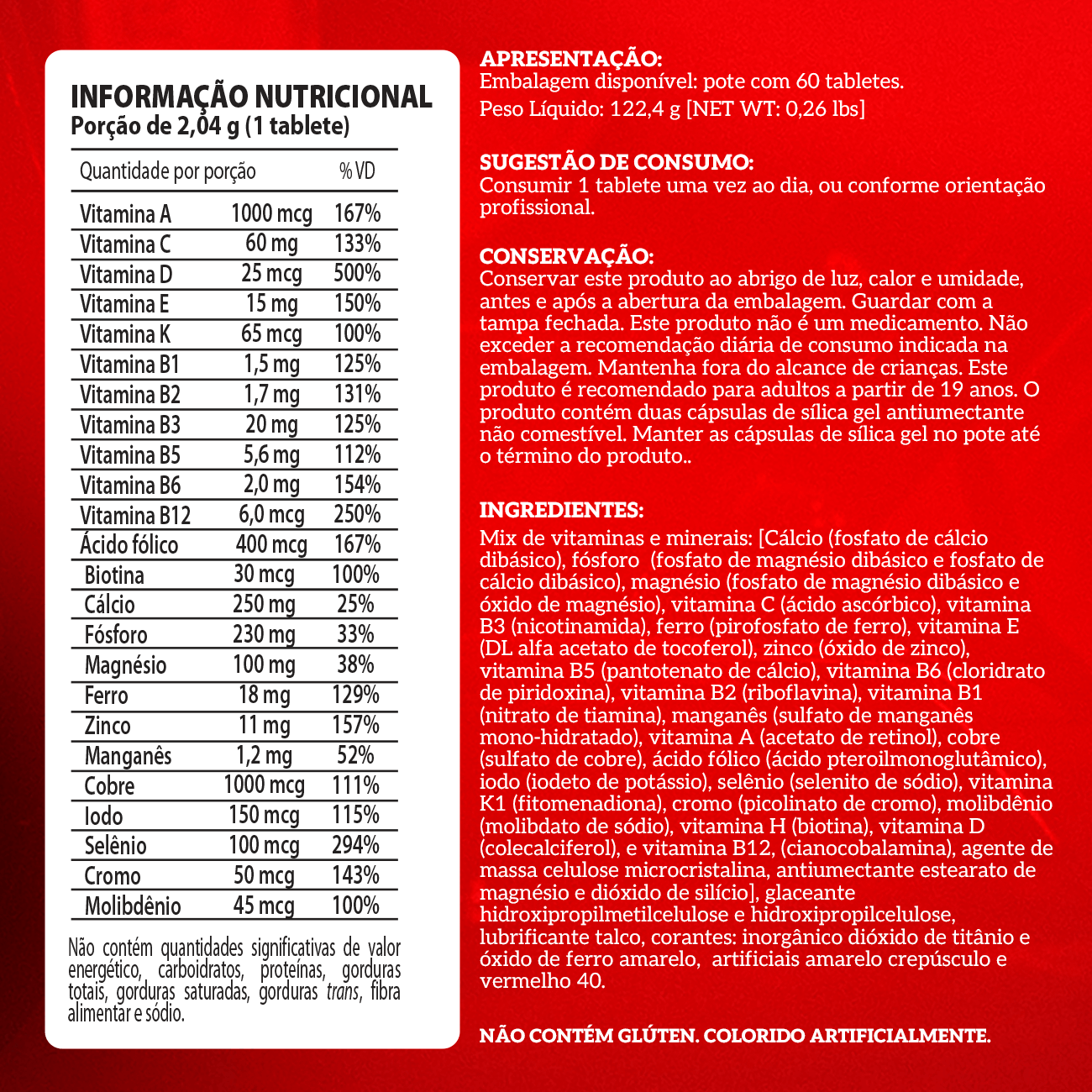 Multivitamínico VitaPure Super 60 Tabletes