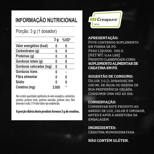 Creatina Creapure 200g Darkness