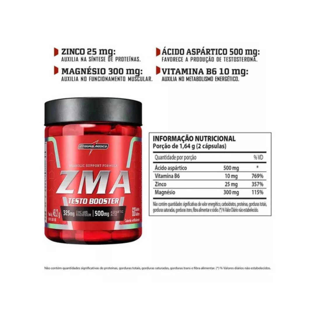 ZMA Testo Booster 60 Cápsulas Integralmédica